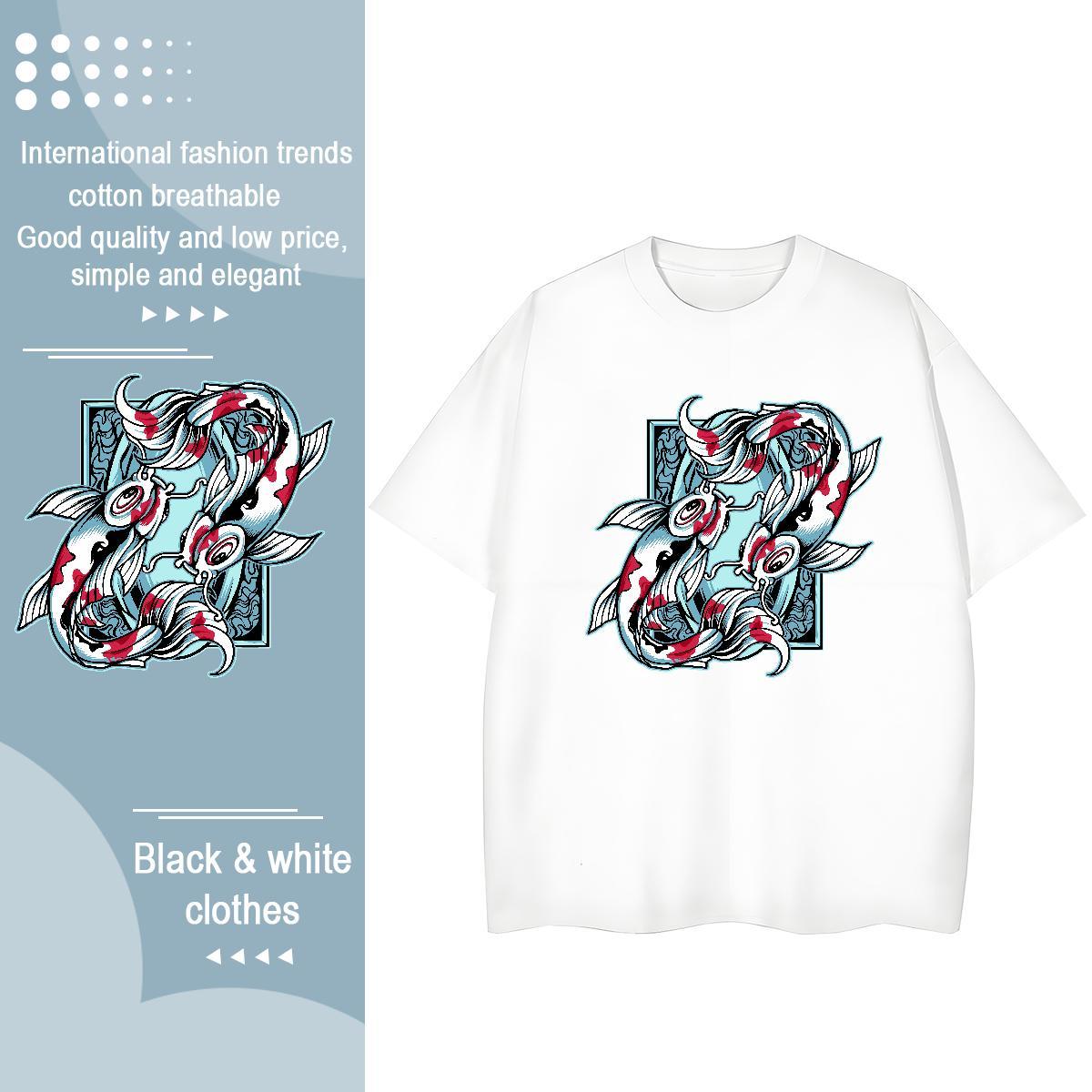 Classic Man T Shirts sick fish O Neck Short Sleeves Street Casual Custom Big Size 230g Cotton Tshirt for Man Woman Customized Tops Shirt