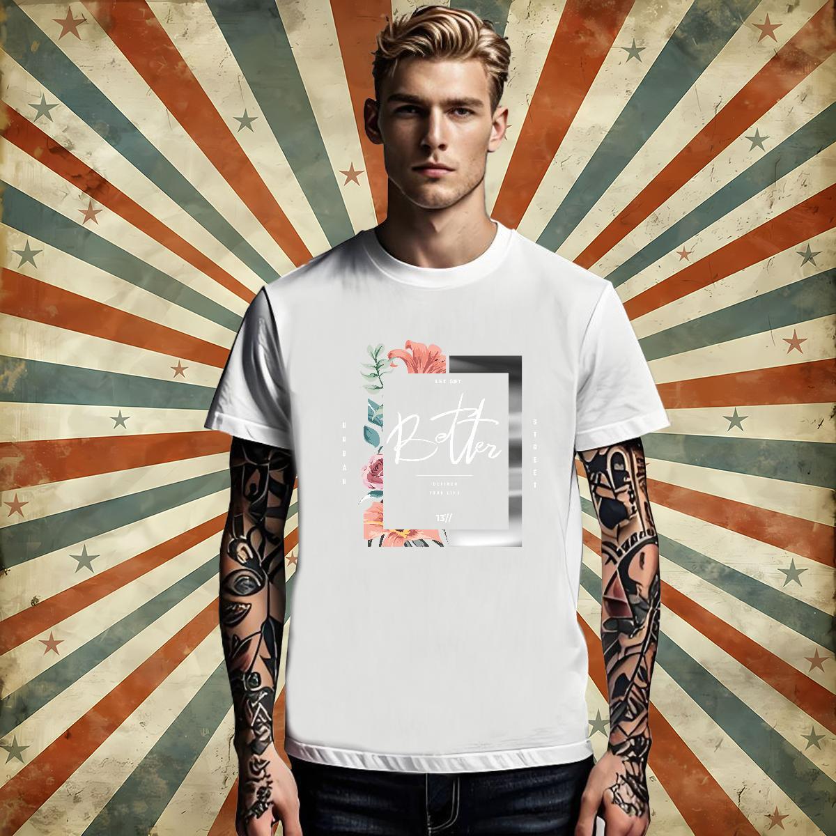 Classic Casual Tshirt for Man Woman flower Casual Beach 100% Cotton 230g Wear Breathable Short Sleeve Unisex T-Shirts for Men Custom Cartoon