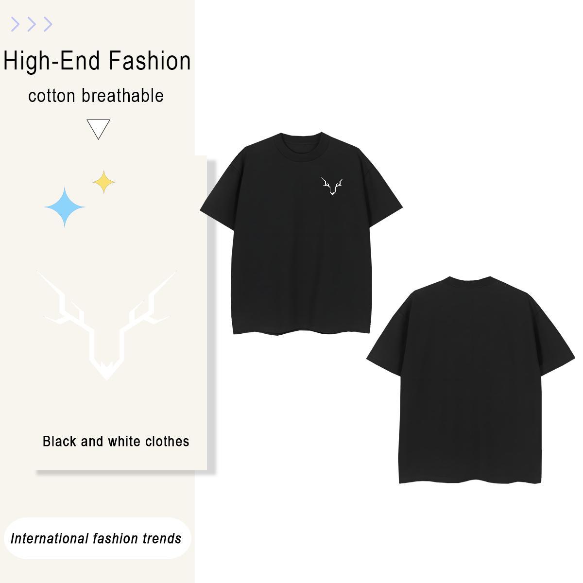 Mens T Shirts 230g Cotton deer Street wear Hip Hop Pure Cotton Floral Print Tshirt for Man Woman Fashion TOP Quality Tee Shirt