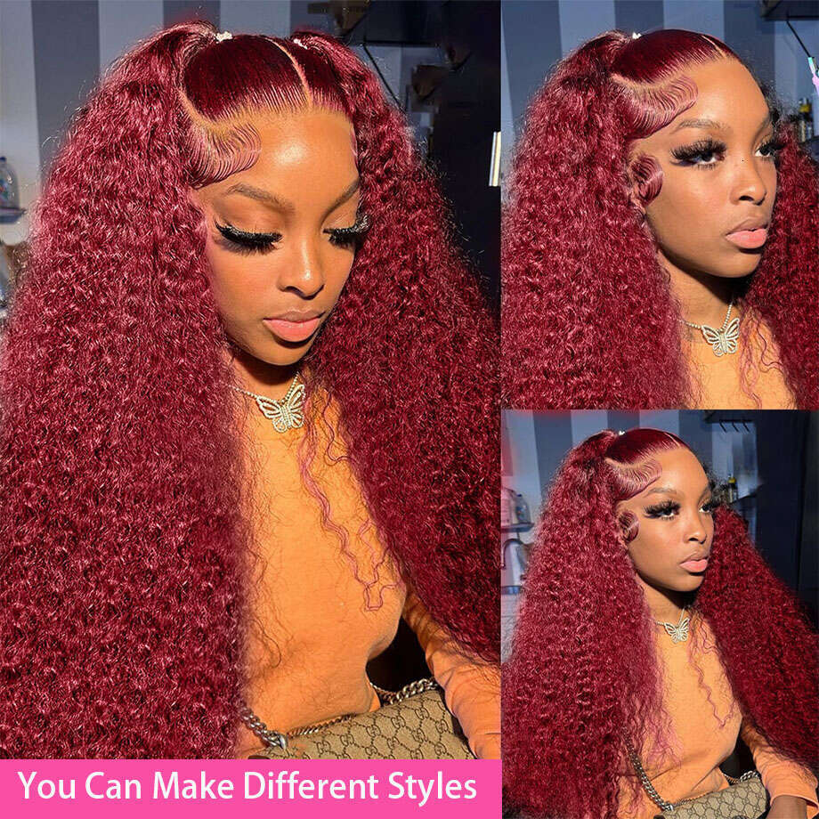 Colored Bury 13X6 Hd Frontal Human Hair Deep 13X4 Curly Water Wave Lace Front Wig Brazilian Wigs On Sale