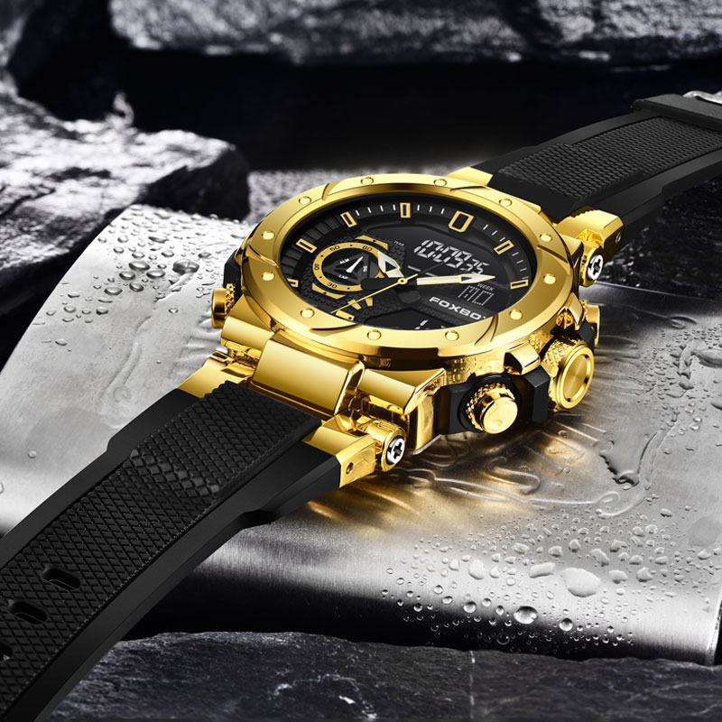 LIGE Dual Display New Men's Waterproof Multi functional Watch Outdoor Sports Alarm Clock Night Light Electronic Watch Watch for teenagers