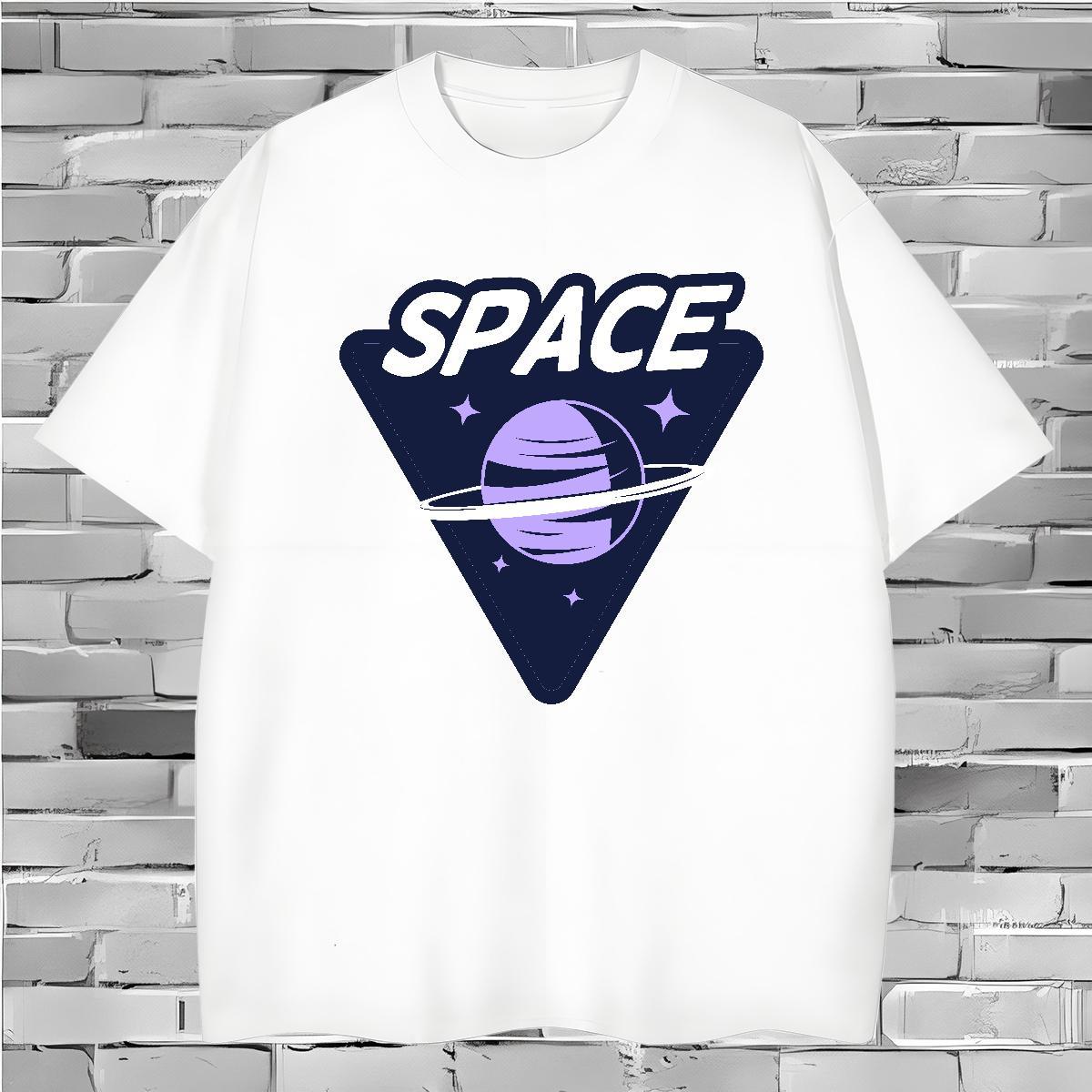 T Shirts Men 100% Cotton 230g planet Street Breathable Short Sleeve Custom Print Oversized Men Tops Tees Fashion Casual Popular Tshirts