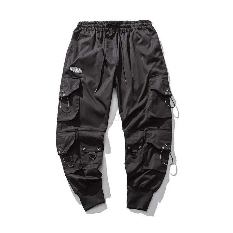 HOUZHOU Black Cargo Pants Men Joggers Hip Hop Techwear Pants Hippie Cargo Trousers for Men Streetwear Plus Size Pockets OversizeXJ240813