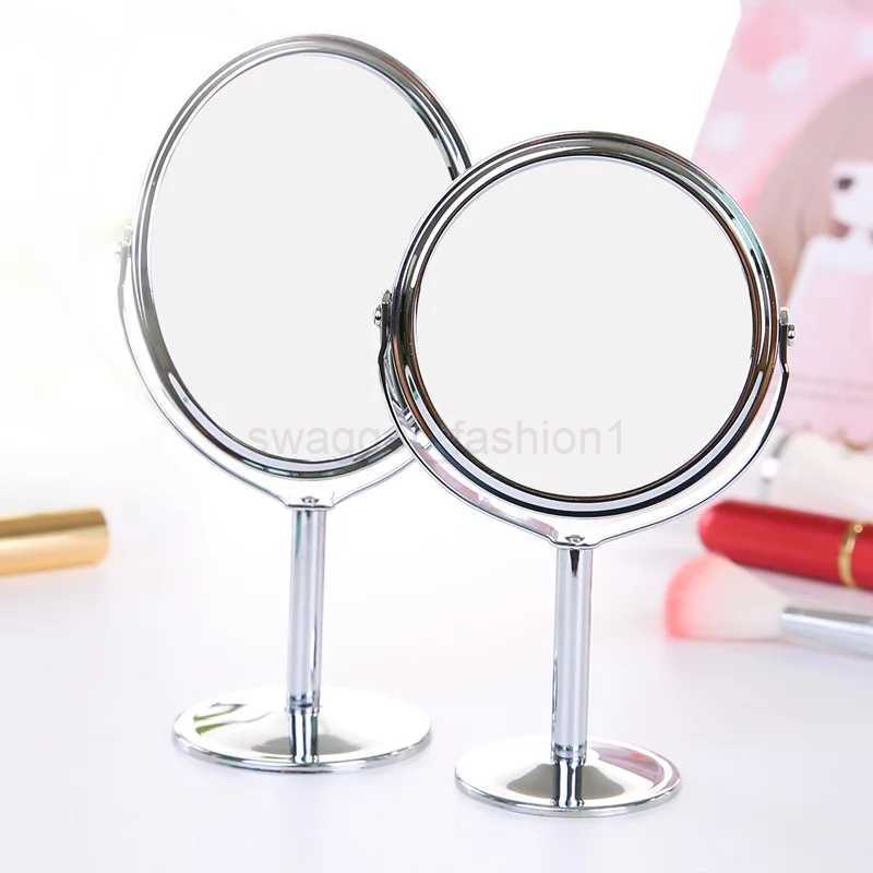 Desktop home standable make-up mirror double-sided mirror rotating desktop oval mirror home bedroom desktop make-up mirror smallXJ240813