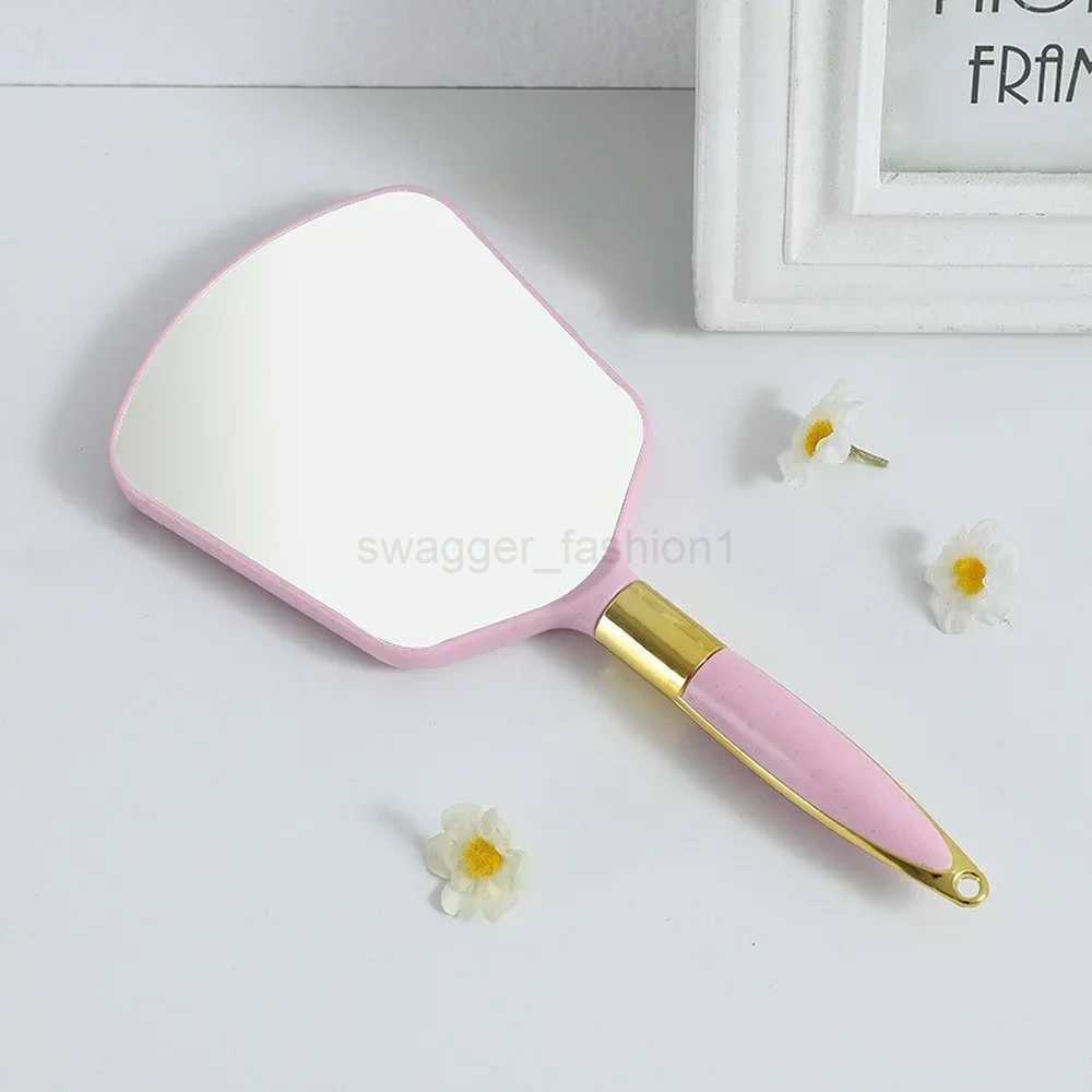 Vintage Handheld Makeup Mirror with Handle Hand Vanity Irregular Salon Dressing Table Compact Mirror for Dentist Home CosmeticsXJ240813