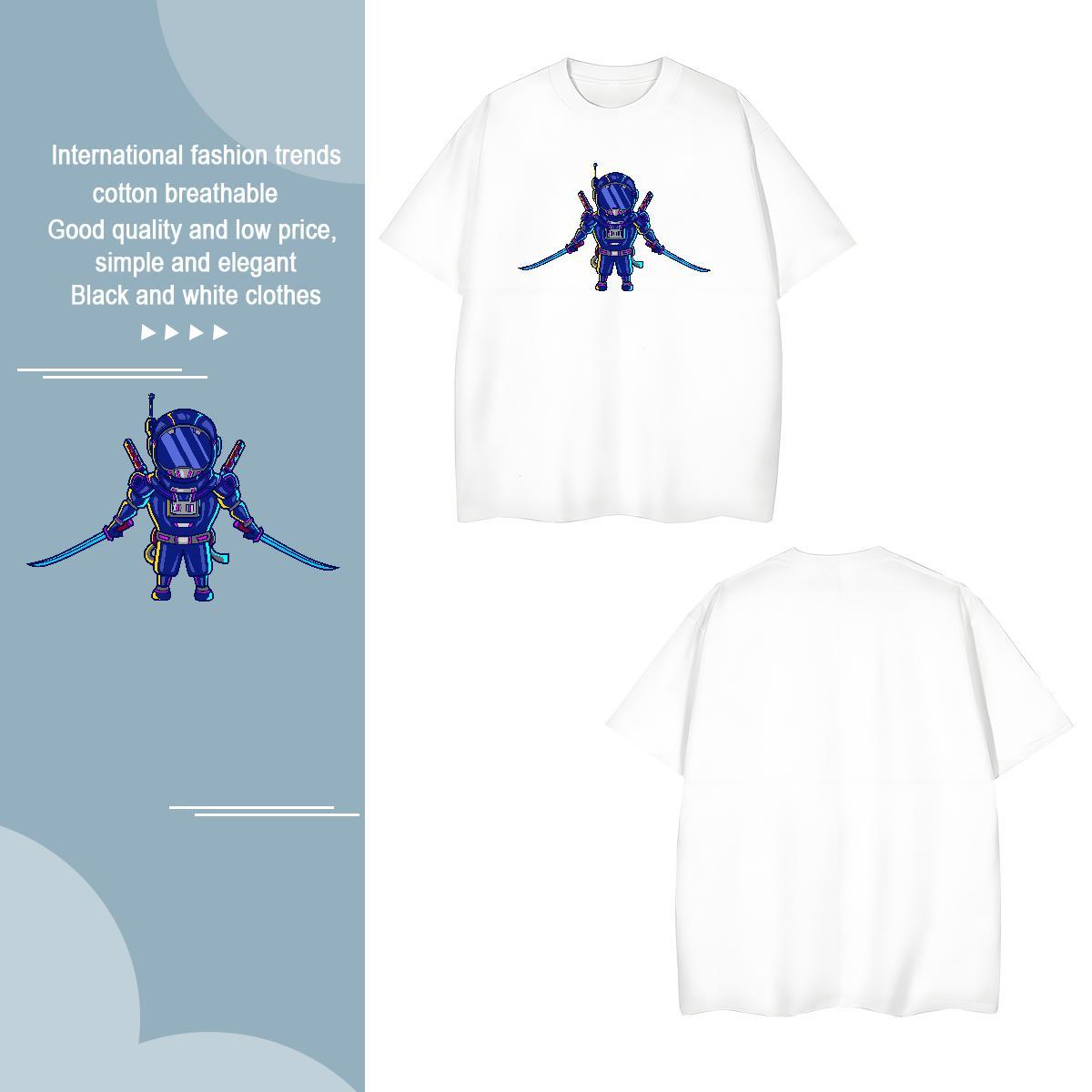 Comfortable robot T-Shirts for Men Casual Daily Wear Mens Tshirts 100% Cotton 230g DIY Pure Cotton Custom Print Oversized Tops Tees