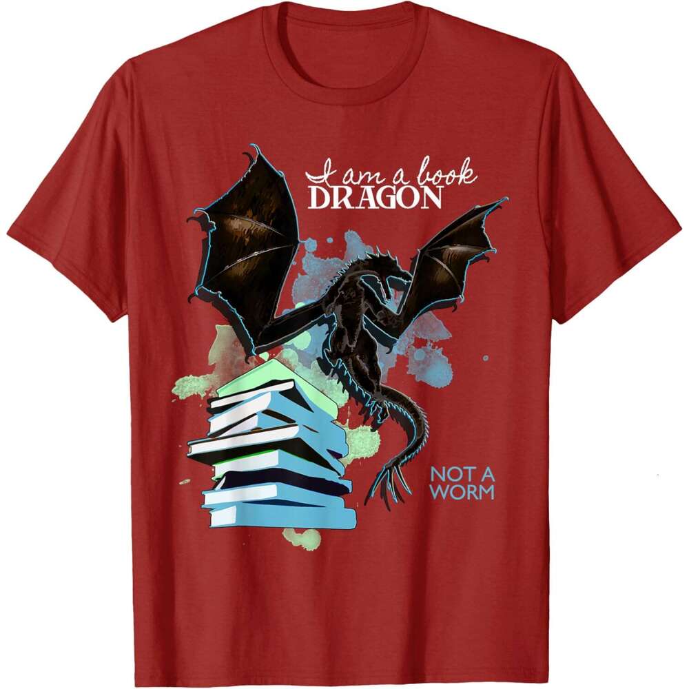 2025S Fashion Designer T Shirt For Mens I Am Book Dragon Not A Worm Funny Reading Lover Gift T Shirt Shirts Tshirt Graphic Tee Casual Tops Clothes Sho
