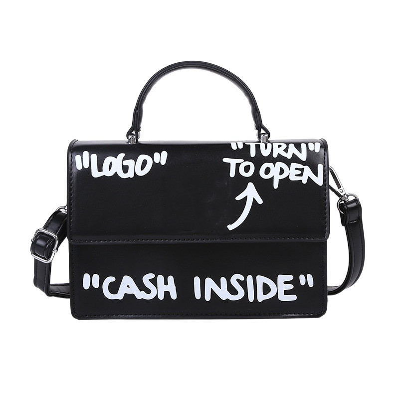 women Designer off Shoulder Bags bag Graffiti letter Striped small square bag handbag bags Messenger Satchel Flip cover