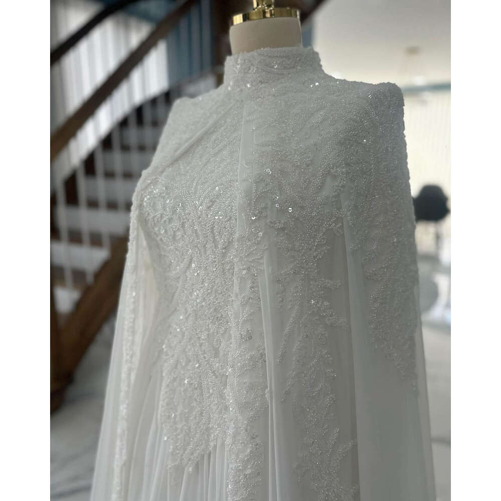 Piece Two Set A E Gown Wedding Dresses Beading Sequins Lace Bridal Gowns Big Vestidos De Novia Custom Size Colour S