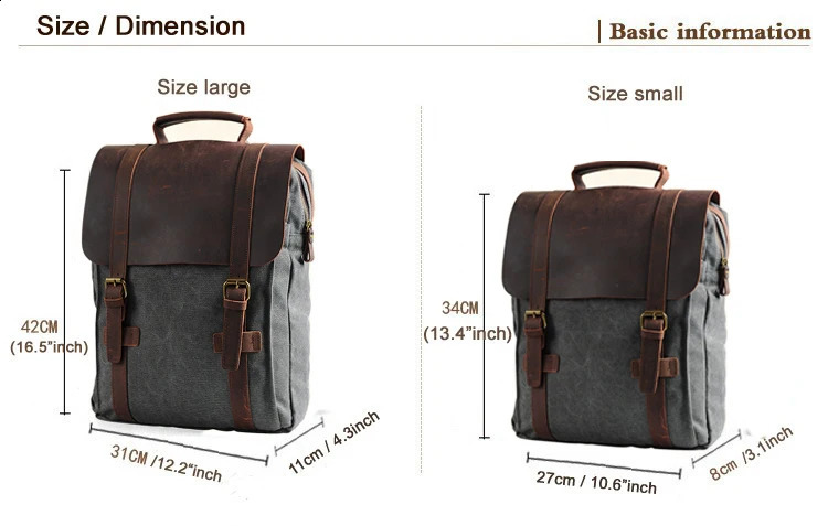 Fashion Male Backpack Leather military Canvas backpack Men women school bag bagpack rucksack mochila 250206