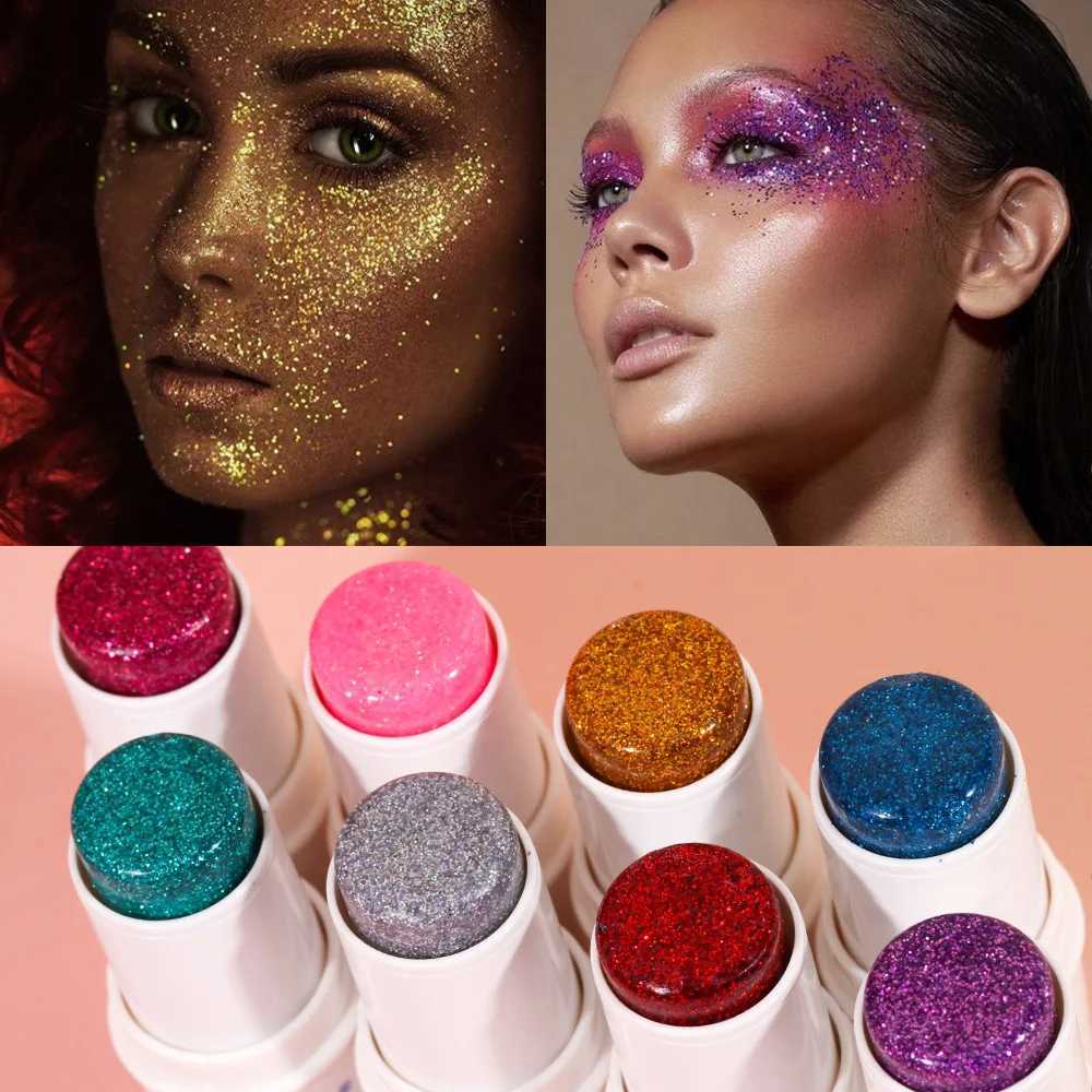 Julystar 8 Color Stage Makeup Face Flash Burst eye shadow Beauty Flash Body Flash Stick W240812