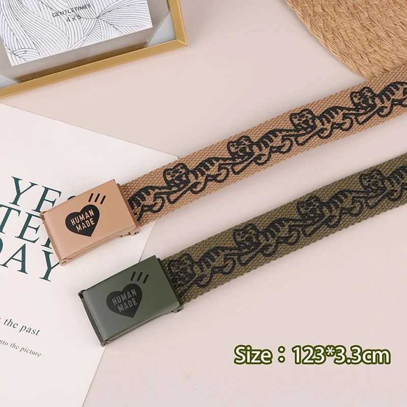 Womens casual canvas belt tiger structure belt girls outdoor belt waist belt cute new high-quality neutral canvas belt W240807