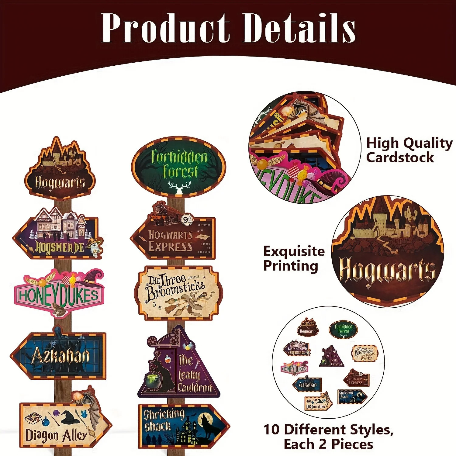 20 wizard party directional signs Harry supplies welcome birthday performers 240812