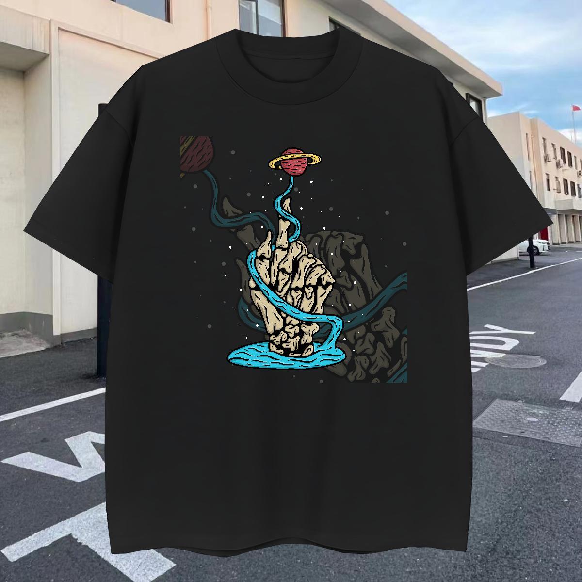 Cool Men Tees Beach 230g Cotton Cartoon Printing L-4XL Breathable Short Sleeve ET T-Shirts for Men Designer Tops