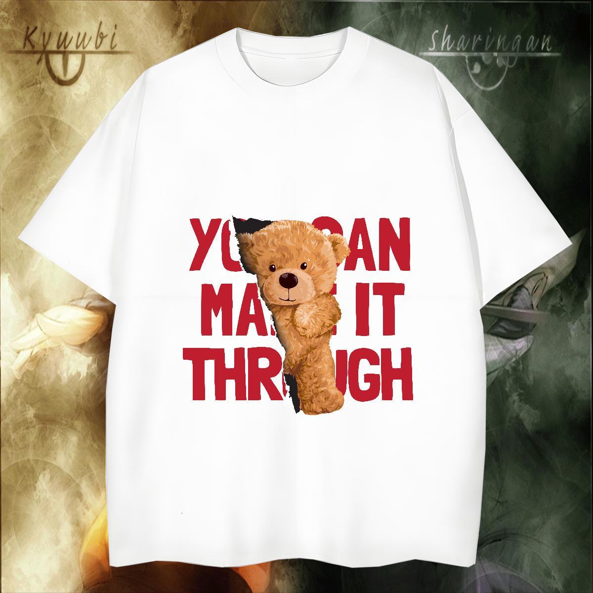 Unisex bear T Shirts Men Daily Wear Men Clothes T-Shirt 230g 100% Cotton Custom Crew Neck Custom Big Size Tee Shirt