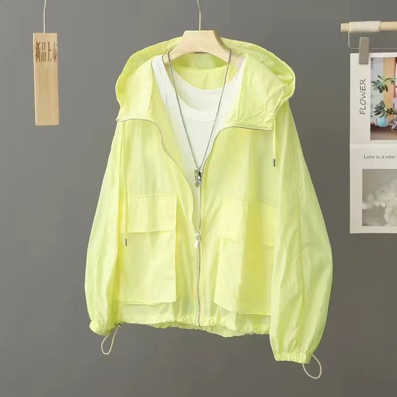 Women Sunscreen Coat Loose Large Size Breathable SunProtective Clothing Jacket Fashion Outdoor Thin QuickDrying Top Female 240812