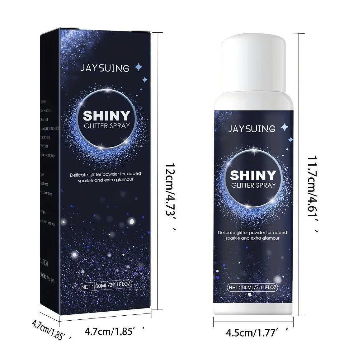 1 radiant silver glitter spray - instant holographic highlight for hair and body - party glitter shimmer makeup W240812