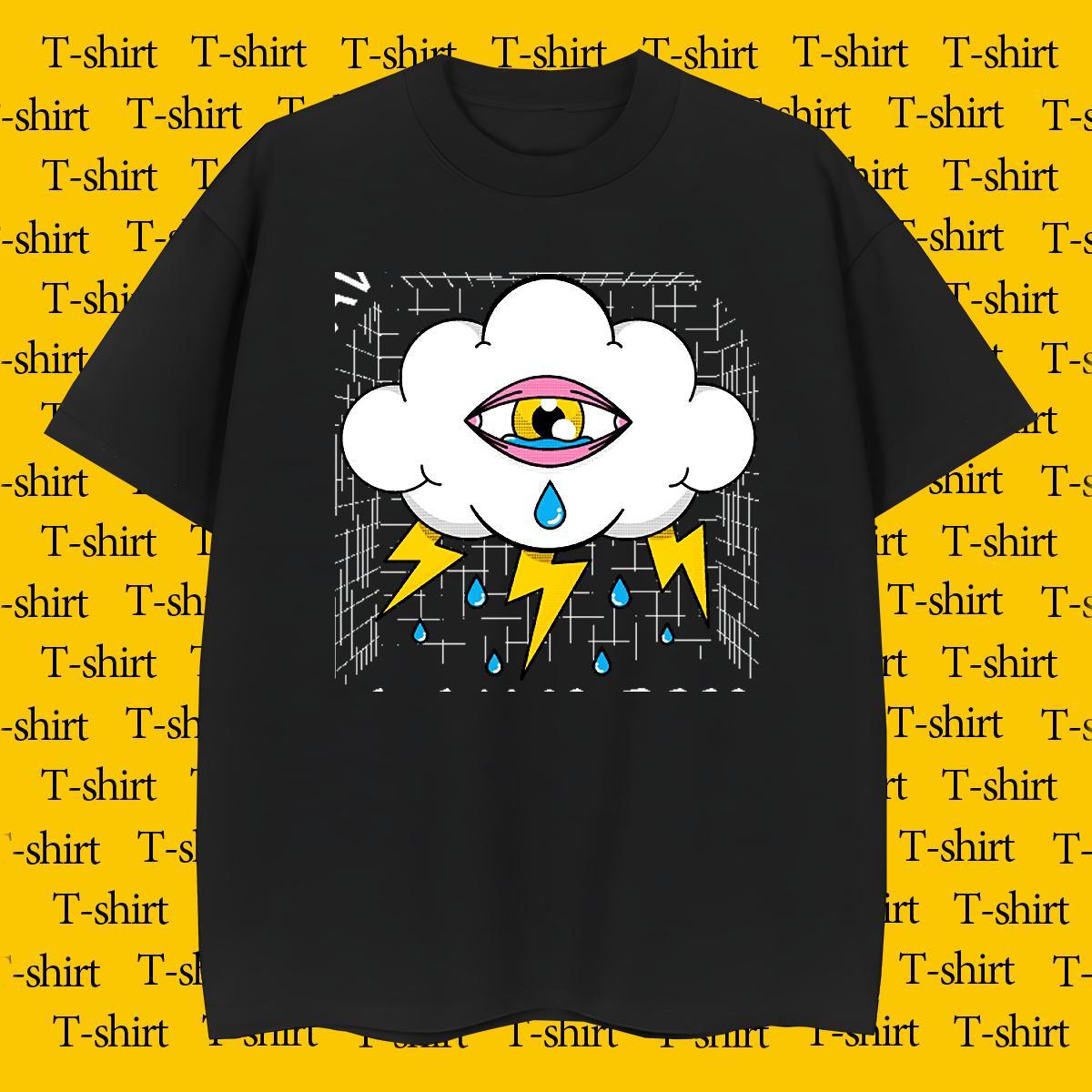 Man T Shirts 230g Cotton eyes Anime Printing Street Round Neck Short Sleeve Graphic Couples T Shirts Wholesale TOP Quality Tees