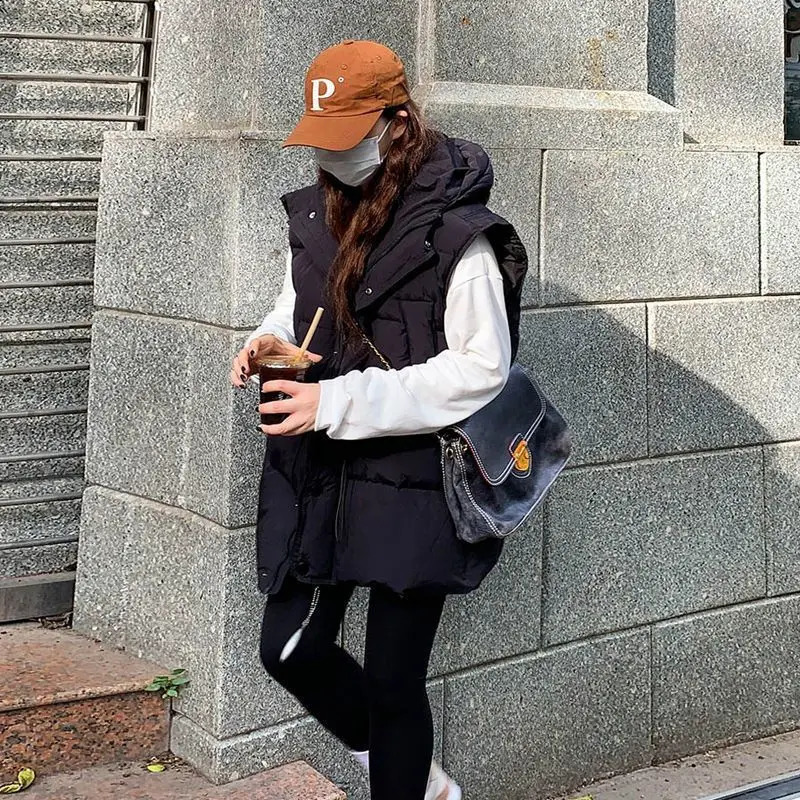 Female Vest Loose Casual Waistcoat Women Sleeveless Fashion Cotton-Padded Thicken Jackets Clothing G833 240813