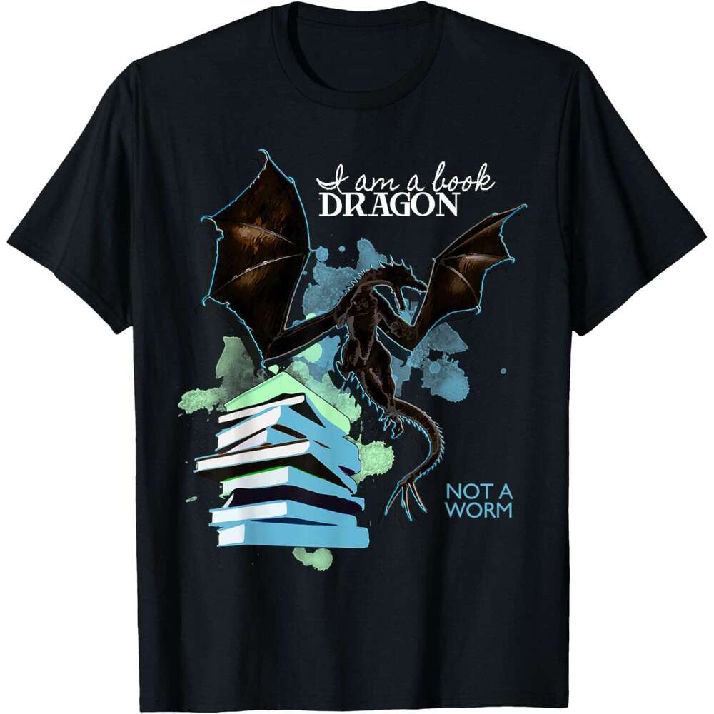 2025S Fashion Designer T Shirt For Mens I Am Book Dragon Not A Worm Funny Reading Lover Gift T Shirt Shirts Tshirt Graphic Tee Casual Tops Clothes Sho