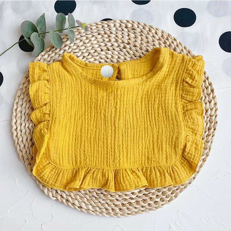 Bibs Burp Cloths Newborn Baby Feeding Bib Ruffle Solid Lace Saliva Towel Infants Soft Cotton Burp Cloth For Toddler Kids Bibs Newborn StuffL4812
