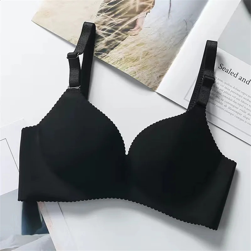 Comfort Wireless Bras for Women Underwear Seamless Solid Pink Black Bras Top Sexy Lingerie Push Up Bralette Female Intimates 240812