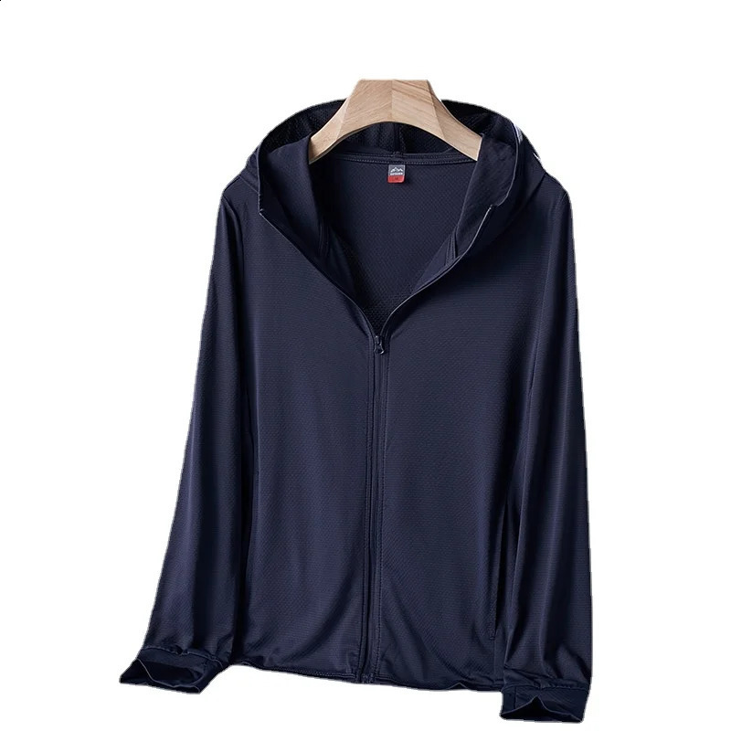 Summer outdoor quick drying thin jacket for men hiking fishing cycling hooded sports windproof ultra light 240812