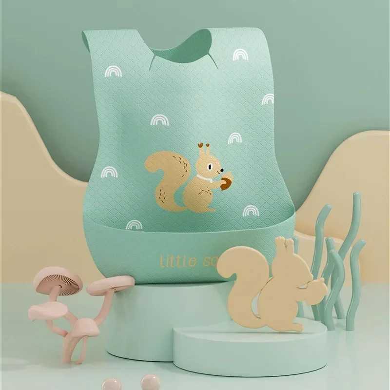 Bibs Burp Cloths Disposable Childrens Feeding Bibs Waterproof Adjustable Food Feeding Supply Soft Baby Bib Set with Food Catcher Baby Stuff L4812