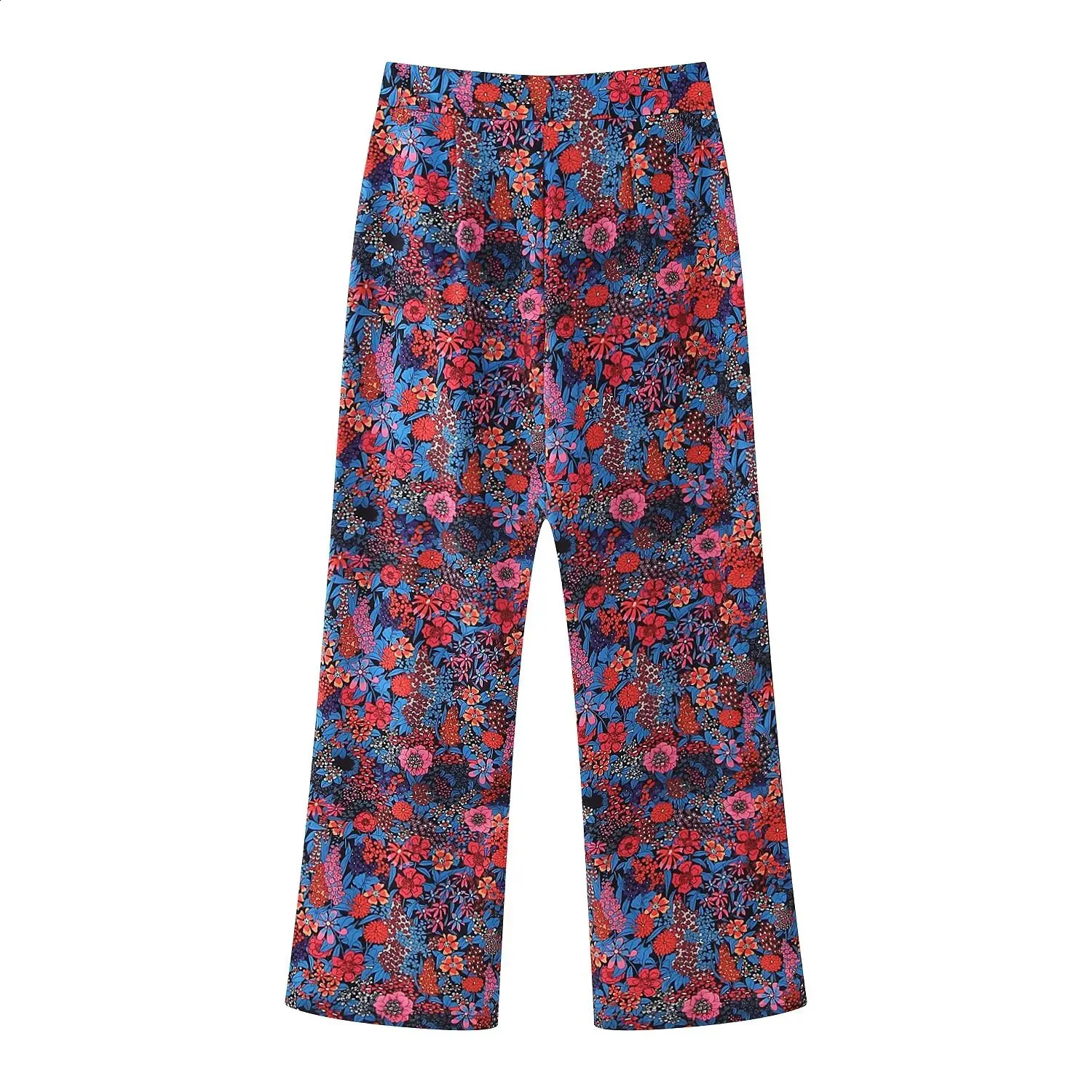 TELLHONEY Women Fashion O-Neck Bow Decoration Tops With Button Pants Femal Casual Print Two Piece Set 240813