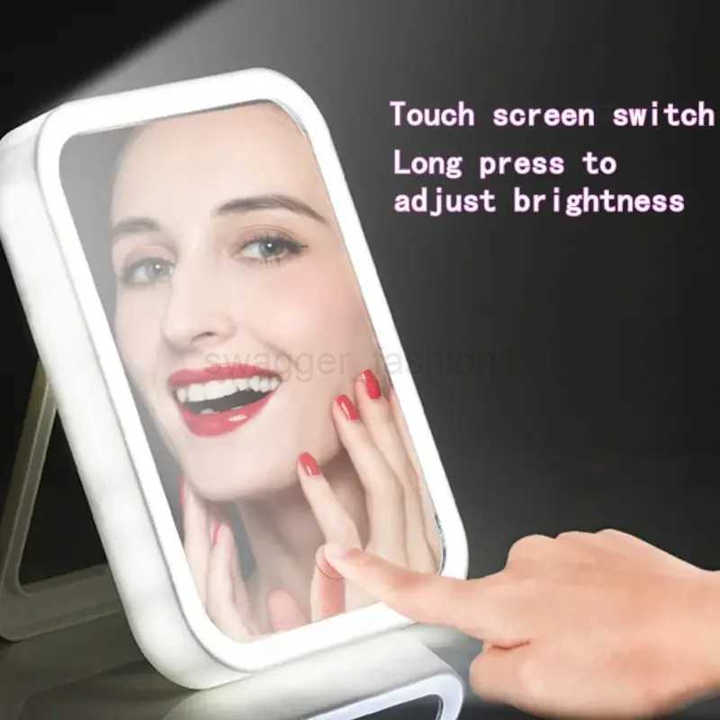 Cute Desktop Makeup Mirror with Light LED Large-sized Vanity Mirror Foldable and Portable Makeup MirrorXJ240813