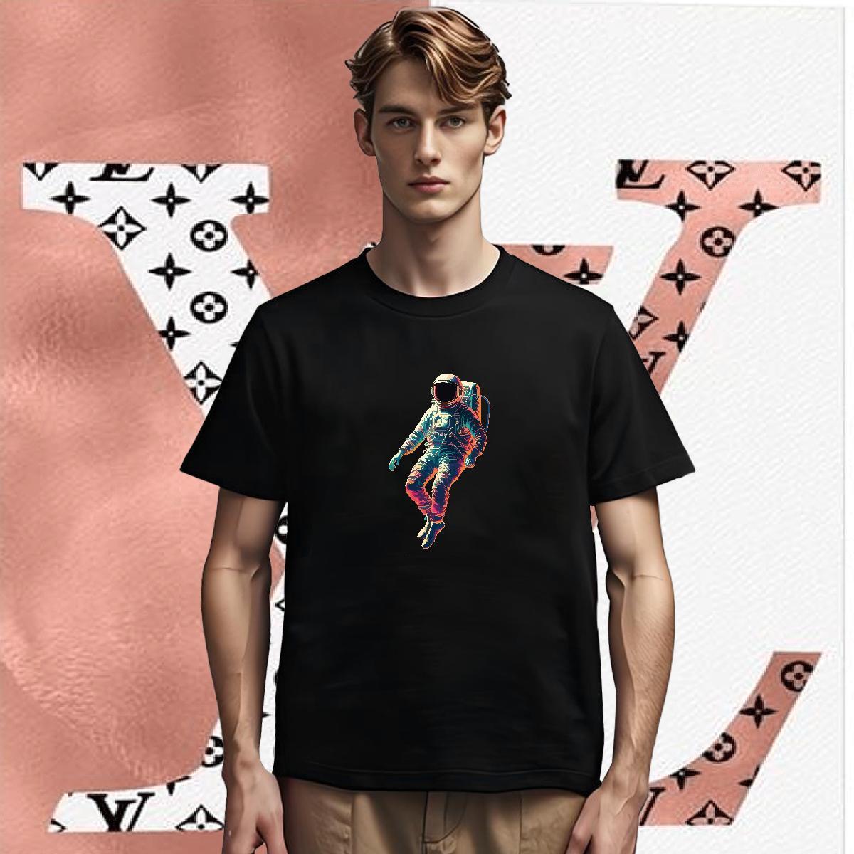 T-Shirts 230g Cotton cosmonaut Hip Hop Breathable Soft Floral Print Tshirts Fashion Designer Brand Tee Shirt