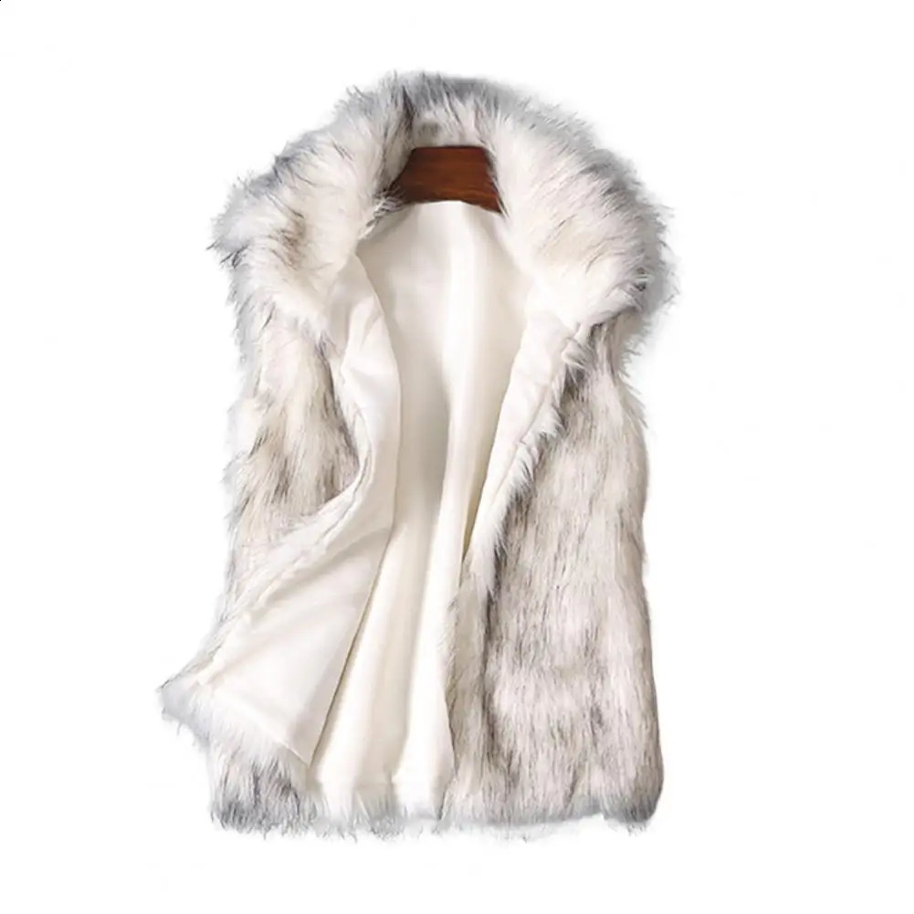 Fashion Women Vest Windproof Women Waistcoat Buttons Placket Winter Thickened Warm Faux Fur Vest Jacket Cold Resistant 240813
