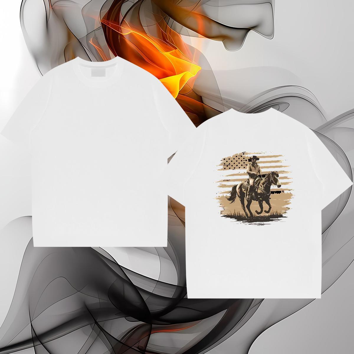 Designer T Shirts Men horse Breathable Crew Neck Sport Custom Print Plus Size 230g 100% Cotton Men Tshirts Designer Fashion Polos