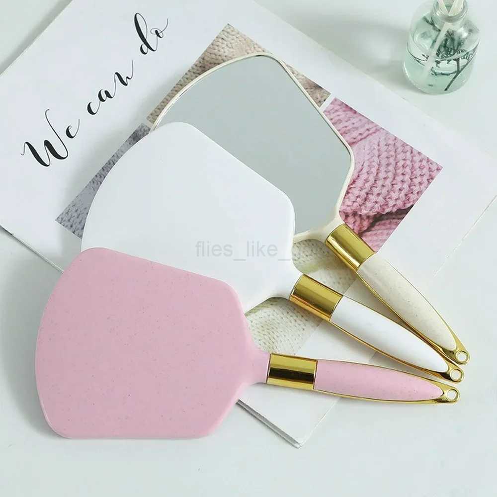 Retro handheld makeup mirror with handheld makeup mirror irregular salon makeup table compact mirror suitable for dental home cosmetics W240813