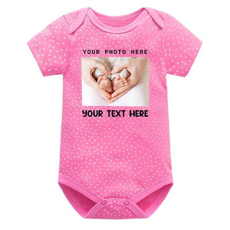 Customized photos of baby tight fitting clothes personalized photos of baby girls clothing customized text shirts personalized newborn baby clothing 0