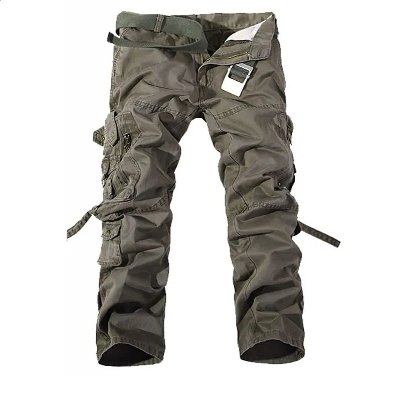 Tactical pants mens multi pocket washing loose cotton casual cargo 240812
