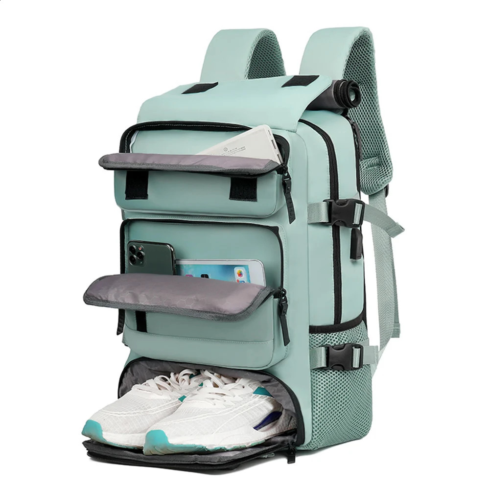 Travel backpack travel luggage with large capacity and expandable multiple pockets bag shoe storage 240813