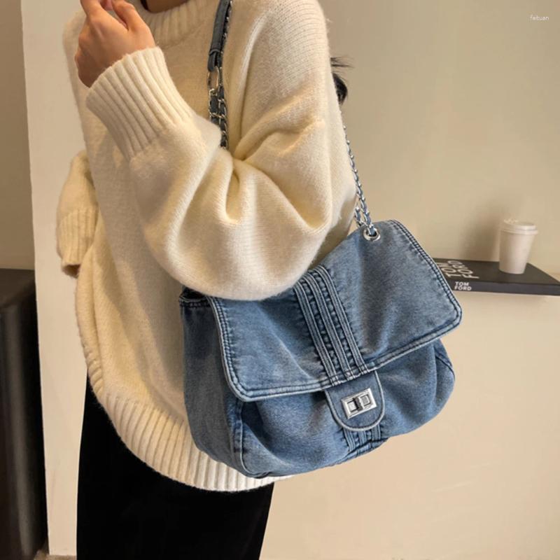 Totes Women Casual Tote Handbag Large Capacity Denim Simple Sg Bag Fashion Satchel Female Daily Dating 2a21 4