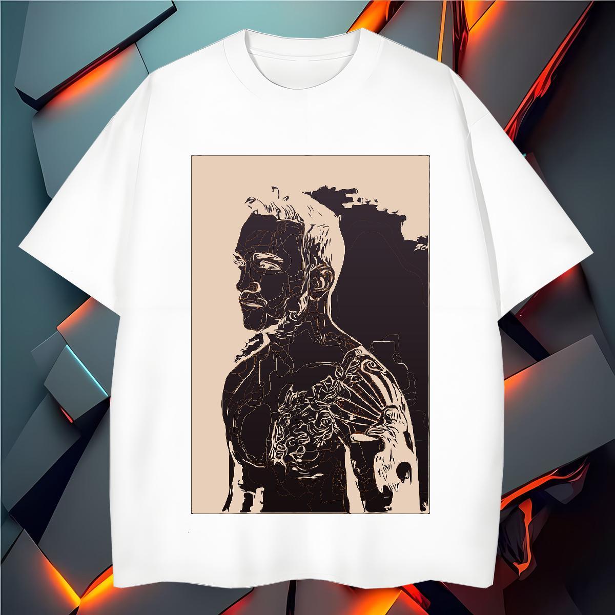 Mens T Shirts 100% Cotton 230g portrait Street Crew Neck Breathable Graphic Men Tops Tees Customized High Quality Top Tees