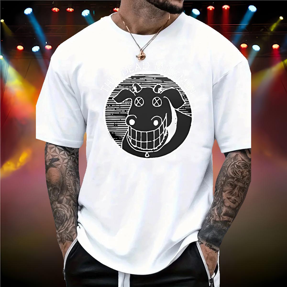 Comfortable cow Men T Shirts Summer Casual Couples T Shirts 100% Cotton 230g DIY Round Neck Short Sleeve Anime Tees