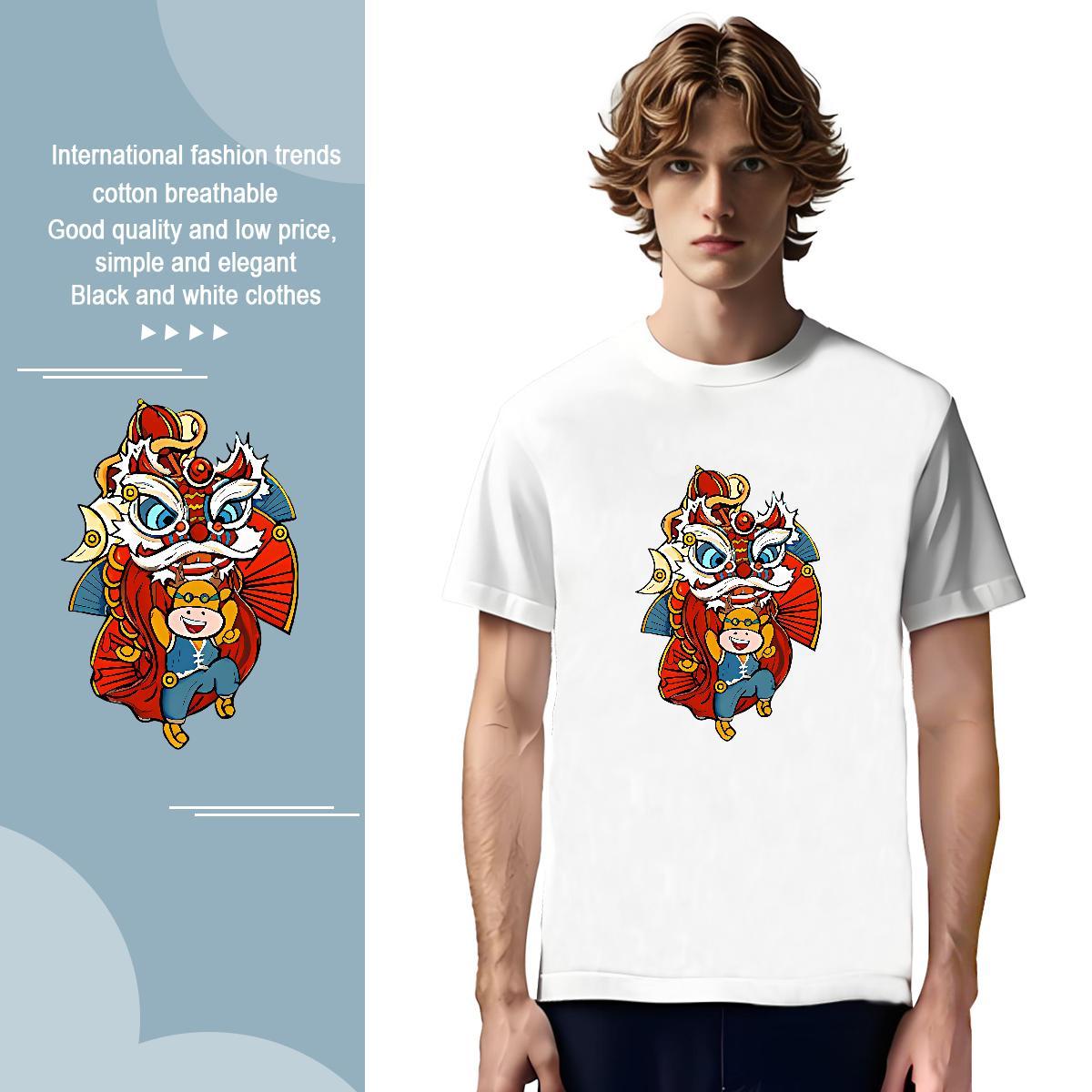 Man T Shirts 230g Pure Cotton High Street Hip Hop Breathable Short Sleeve Anime Tshirt for Man Woman Fashion New Designer Clothes