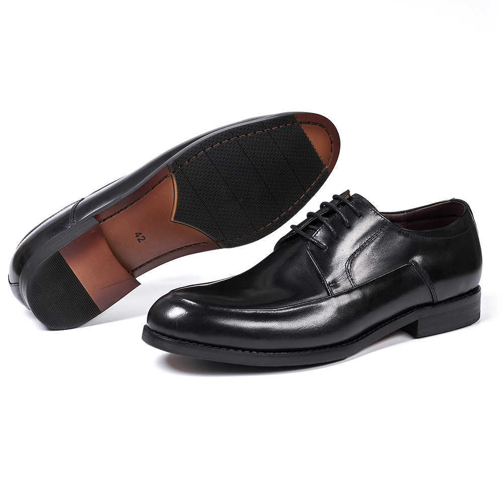 CMM Business Formal Leather Shoes Mens Highend One Piece Cowhide Made Derby Shoes Mens Formal Shoes