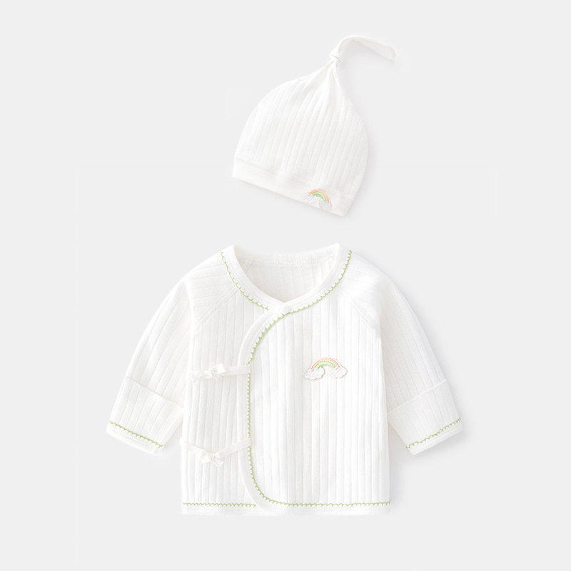 New baby clothes boneless cotton spring and autumn born half back pajamas tire hat monk clothes baby jacket