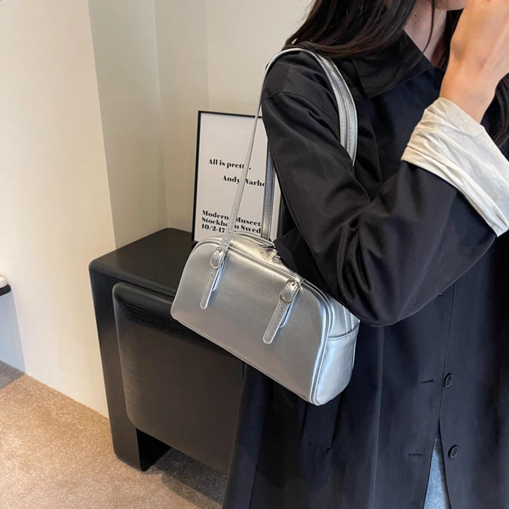 Womens Shoulder Bag Solid Color Boston with Adjustable Strap Casual Work Shopping Travel 240813