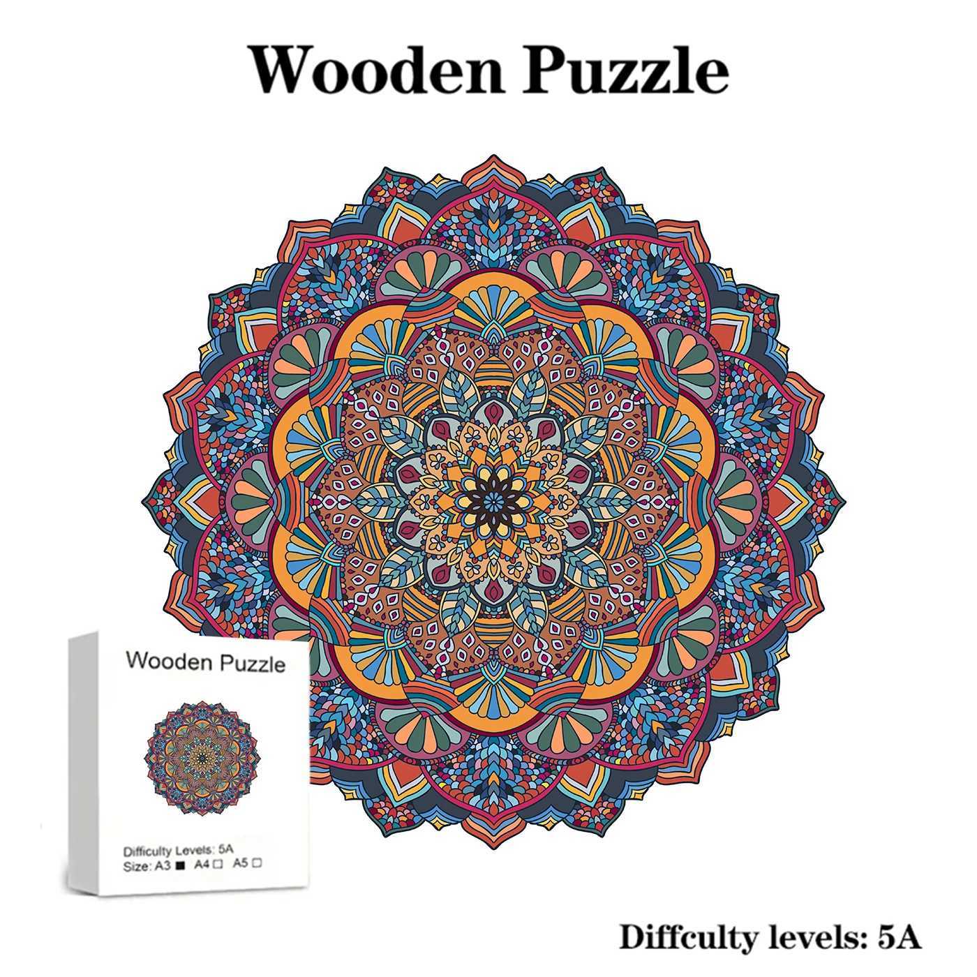 Boho Wooden Personnalize Puzzle 3D Adult and Gift Education Childrens Toy Game Y240812