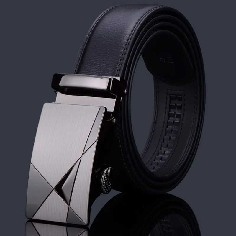 New mens leather belt with automatic buckle denim luxury belt for business and leisure high-quality designer mens waist belt 3.5cm W240807
