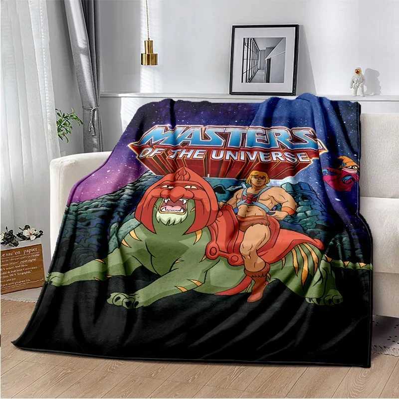 3D Printed Masters of The Universe Anime Blanket Cartoon He-Man Flannel Soft Comfortable Living Room Sofa Bed sXJ240813