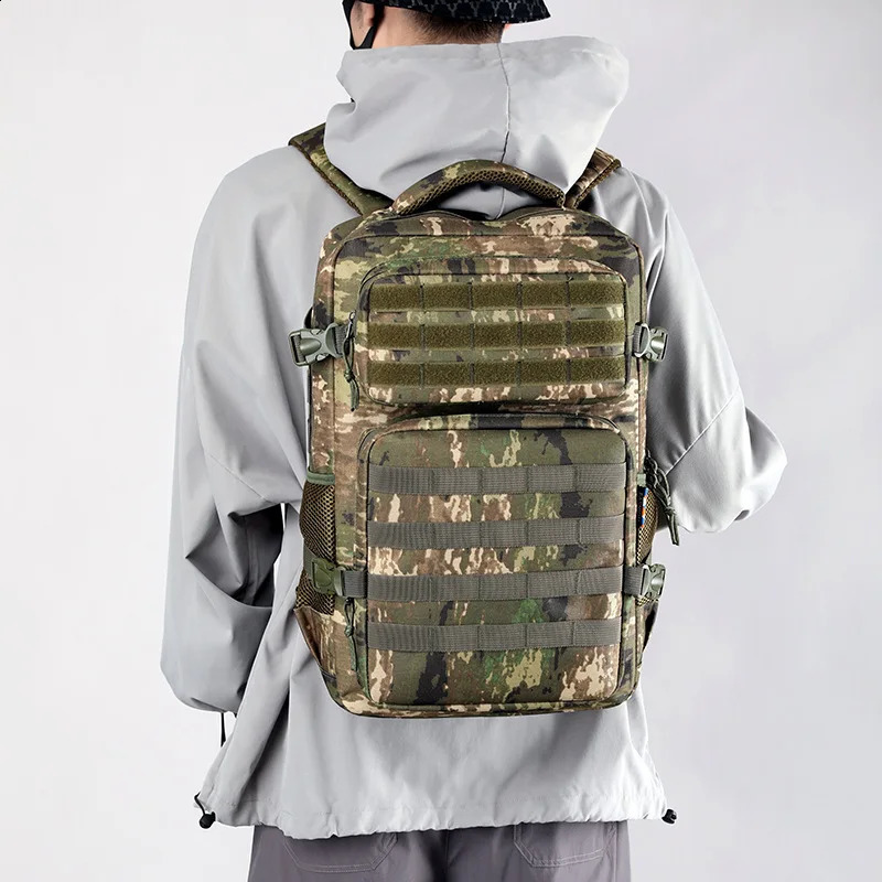 45L outdoor highcapacity tactical backpack camouflage mens sports mountain multifunctional camping shoulder bag 240813
