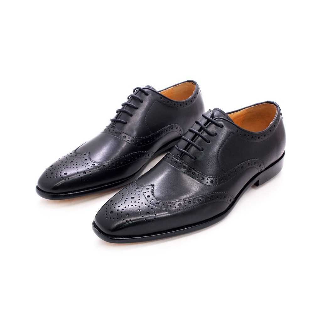 CMM British Style Block Leather Mens Shoes Handmade Mens Oxford Shoes Business Casual Leather Shoes Mens