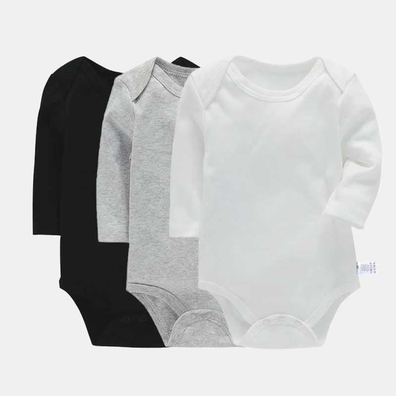 Lawadka 3 pieces/batch newborn cotton long sleeved baby girl boy jumpsuit soft baby jumpsuit 3-24 months old W240812